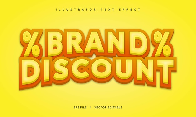 editable discount 3d bold text effect vector template