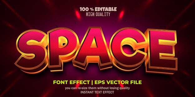 editable font effect space text style