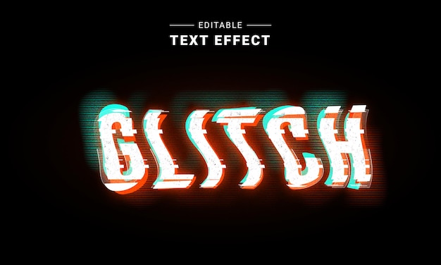 Editable Glitch Text Effect Data Glitch Typography
