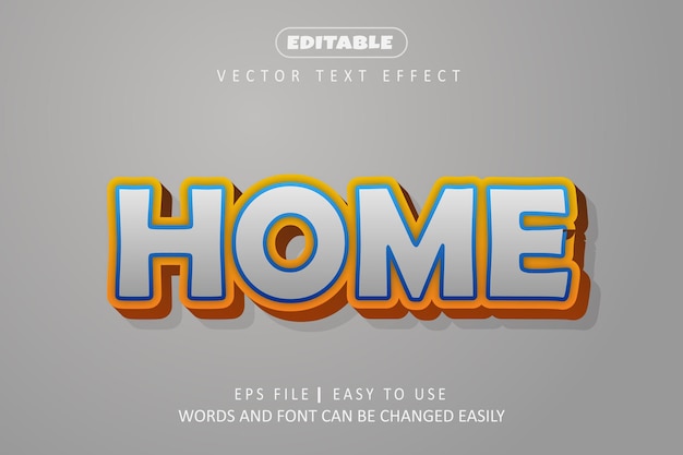 editable Hpme text effect