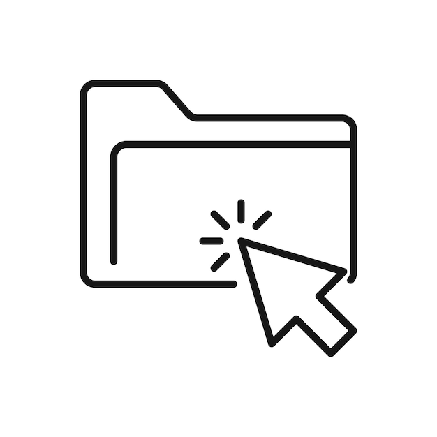 Editable Icon of Click Folder Vector illustration isolated on white background using for Presentation website or mobile app