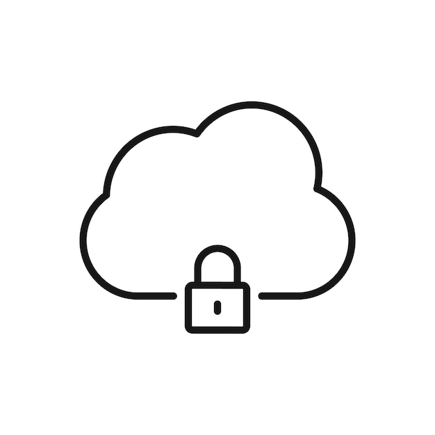 Editable Icon of Cloud Computing Protection Vector illustration isolated on white background using for Presentation website or mobile app