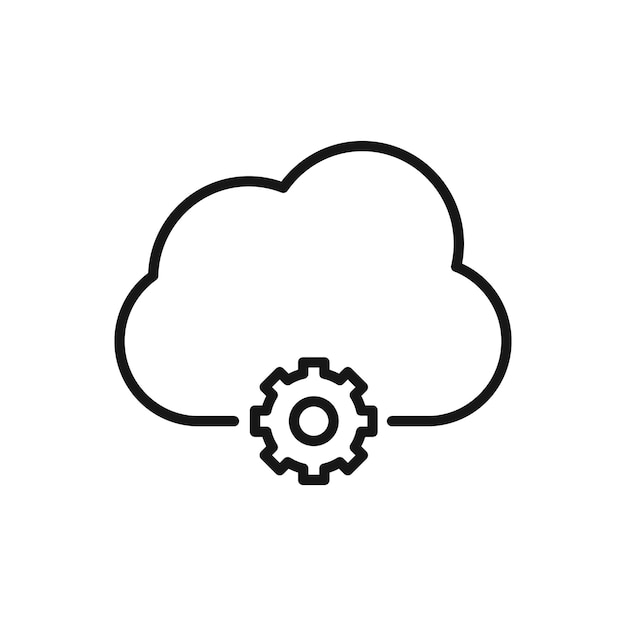 editable icon of cloud computing settings vector illustration isolated on white background using for presentation website or mobile app