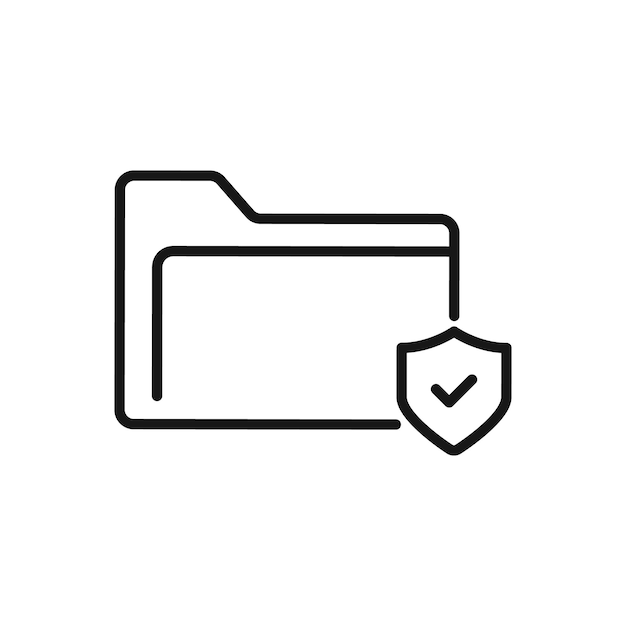 Editable Icon of Protection Folder Vector illustration isolated on white background using for Presentation website or mobile app