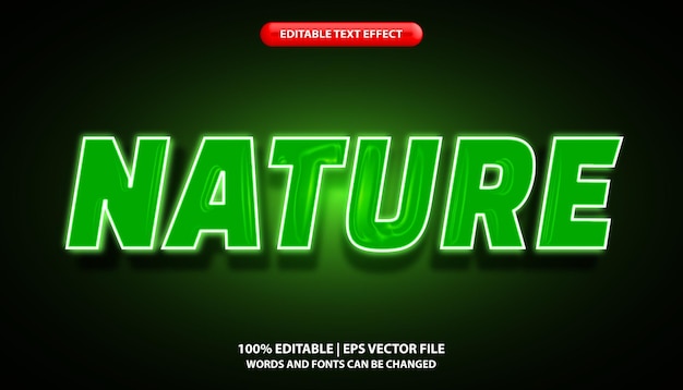 editable nature green glossy text effect