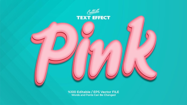 editable pink text effect