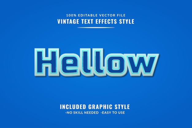 Editable Retro Vintage 3D Text Effect