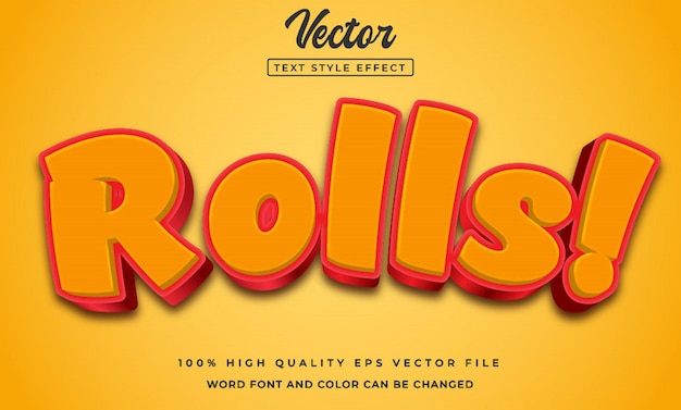editable rolls text effect 3d style