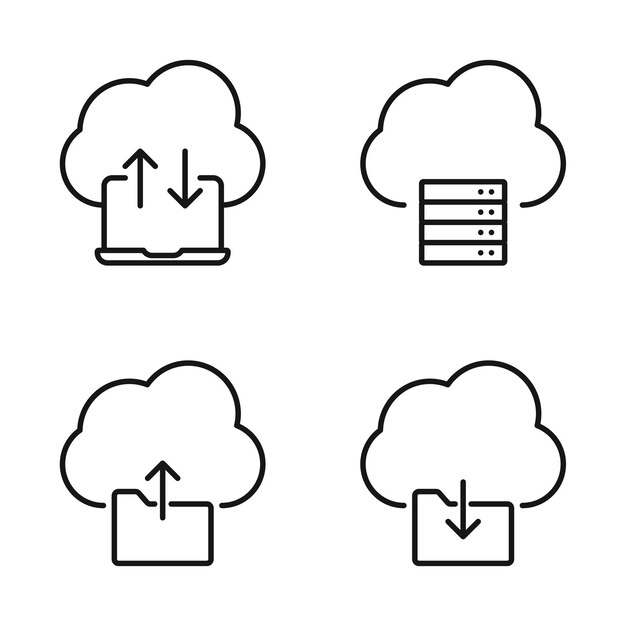 Editable Set Icon of Cloud Computing Vector illustration isolated on white background using for Presentation website or mobile app