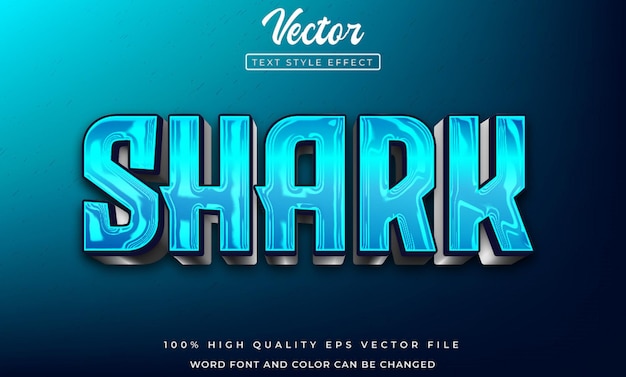 editable shark text effect 3d style