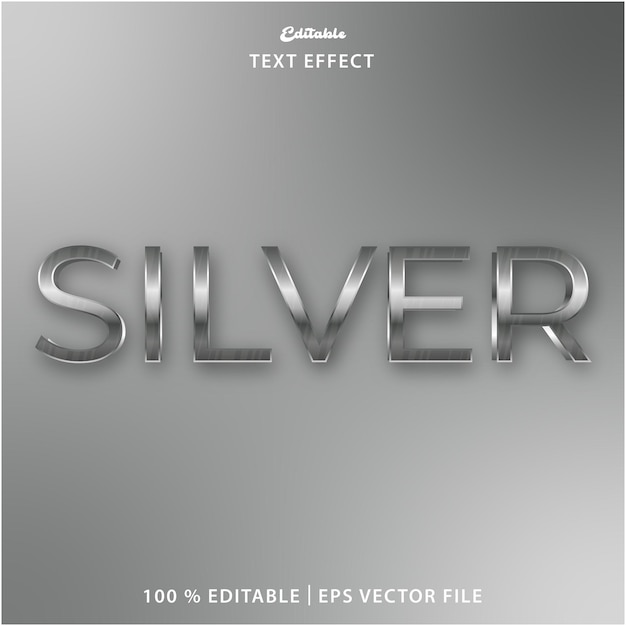 Editable Silver Text Effect Vector