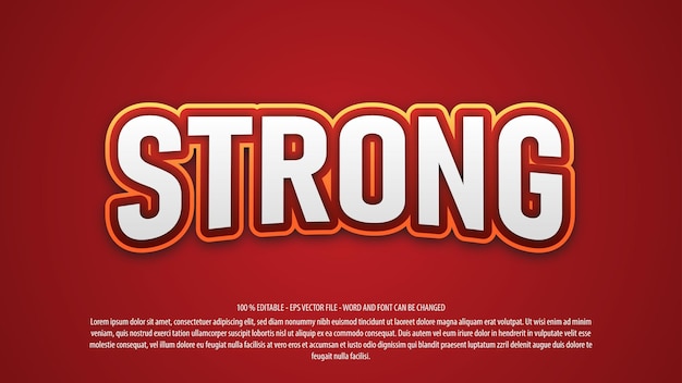 Editable strong text effect style
