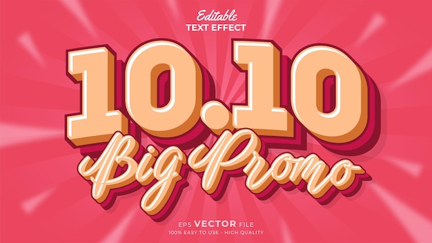 editable text effect 1010 promotion sale 3d template style