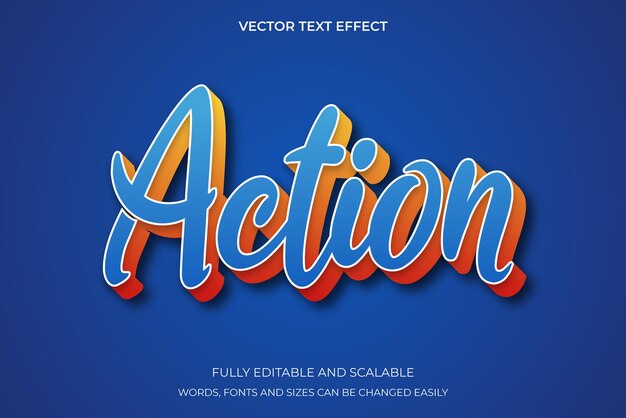editable text effect action 3d font style