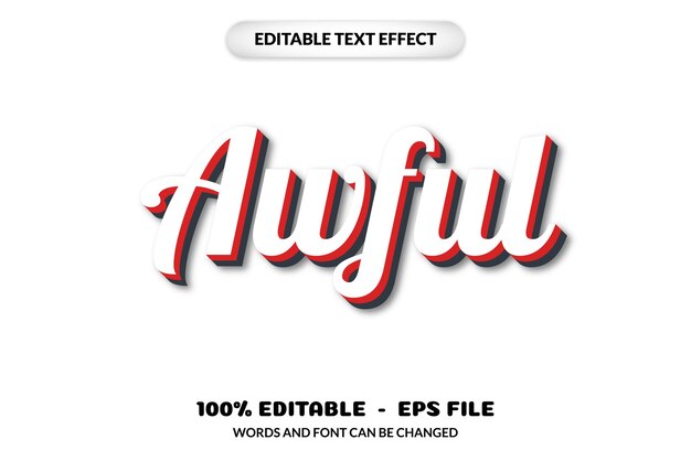 editable text effect awful words and font can be changed