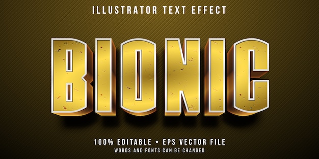 Editable text effect - bionic human style