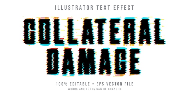 Editable text effect - black glitch style