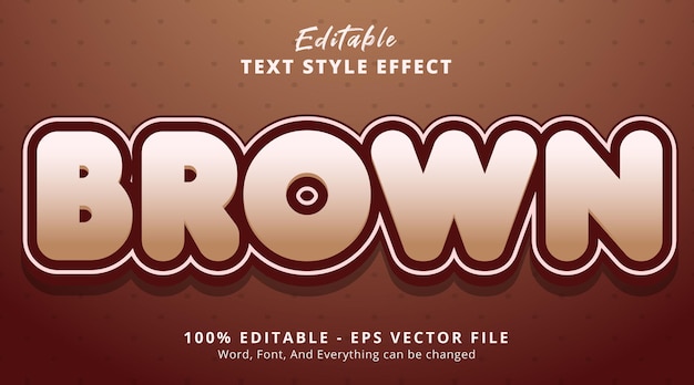 Editable text effect, Brown text with layered style template