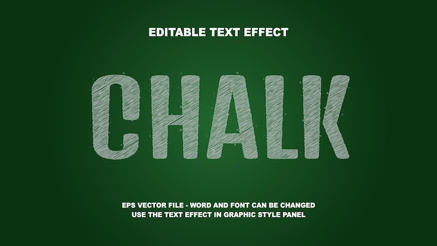 Editable Text Effect Chalk 3D Vector Template