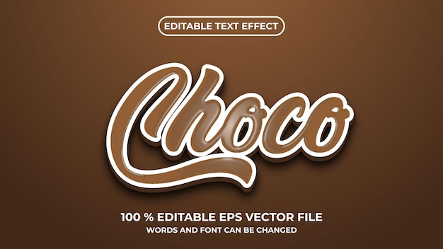 Editable text effect chocolate candy