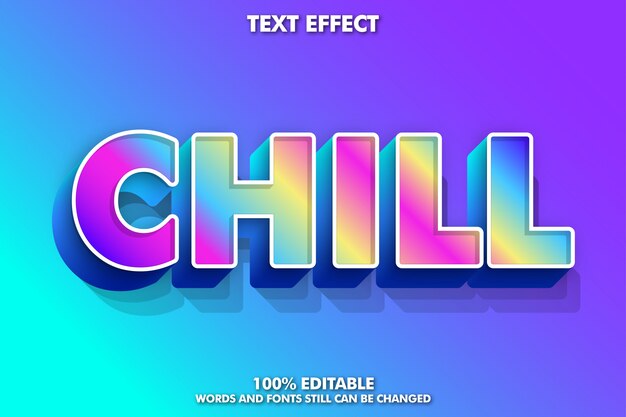 editable text effect, colorful text style for modern design