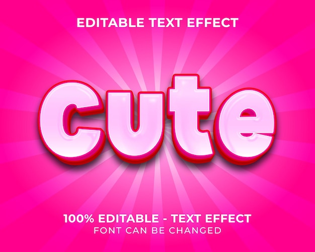 editable text effect cute 3d text effect with pink background
