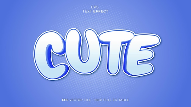 editable text effect cute style illustration