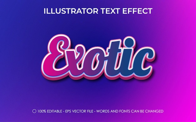 editable text effect, exotic style illustrations
