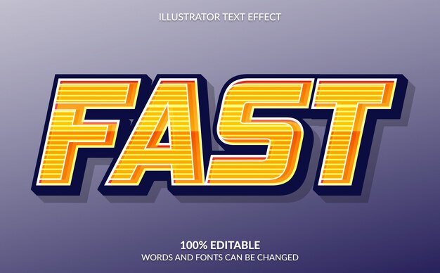 Editable Text Effect, Fast Orange Text Style