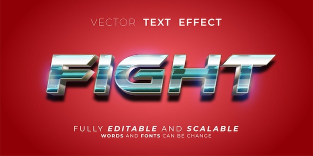 editable text effect fight text style concept