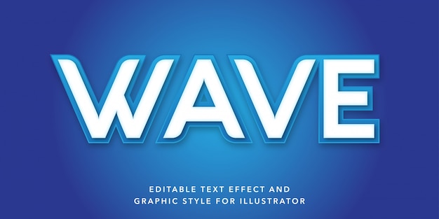 editable text effect for blue wave text style