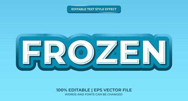 editable text effect, frozen ice text style