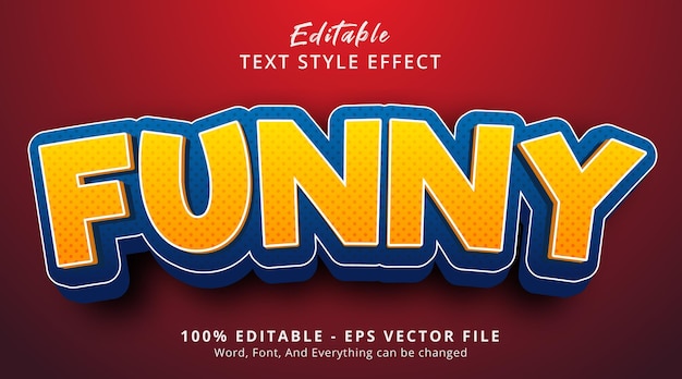 editable text effect, funny text on cartoon color style effect