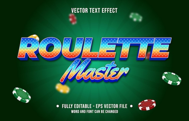 editable text effect gradient color casino poker game style font effect template