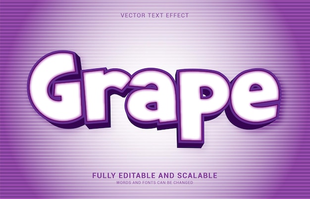 Editable text effect Grape style