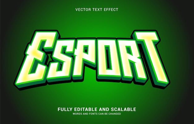 editable text effect green esports style can be use to make title