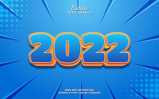 editable text effect happy new year 2022 text style
