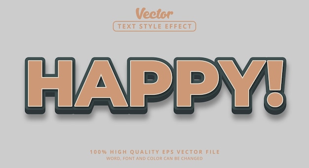 editable text effect happy text with modern style