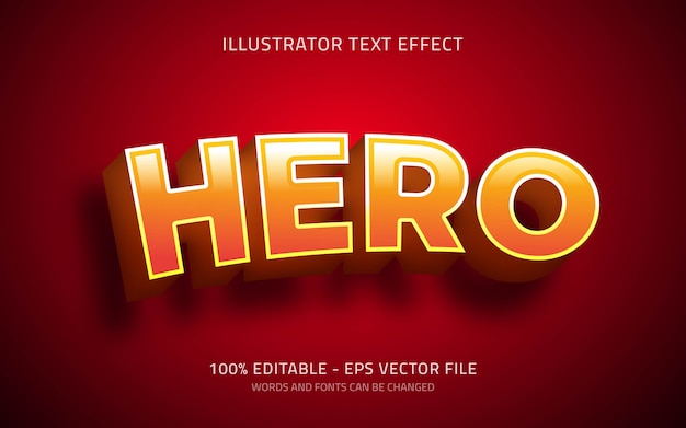 editable text effect, hero 3d style illustrations