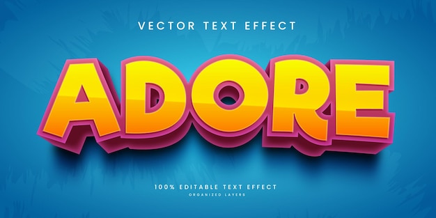 editable text effect in adore style