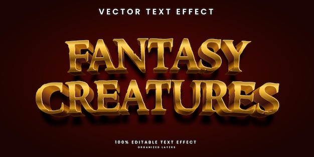 editable text effect in fantasy creatures style premium vector