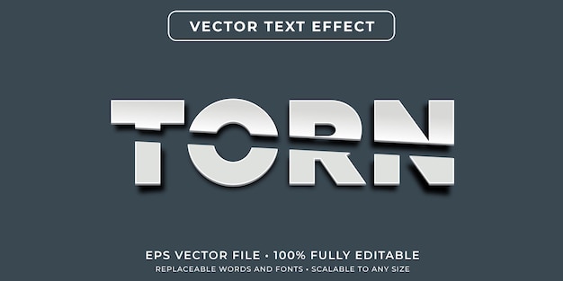 Editable text effect in torn paper style