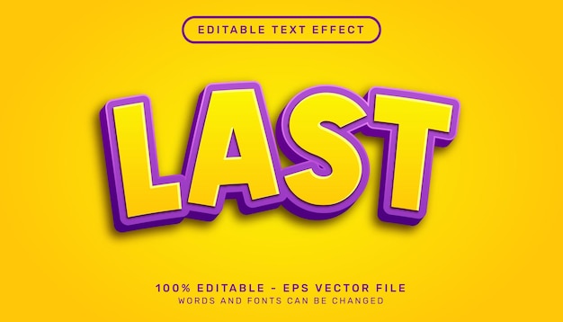 editable text effect, last 3d style concept