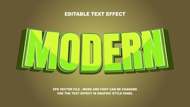 Editable Text Effect Modern 3D Vector Template