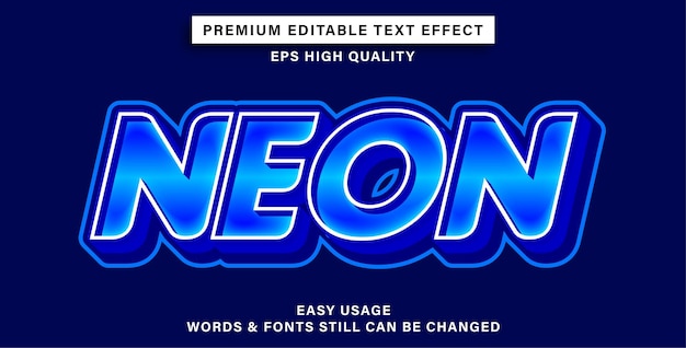 editable text effect neon