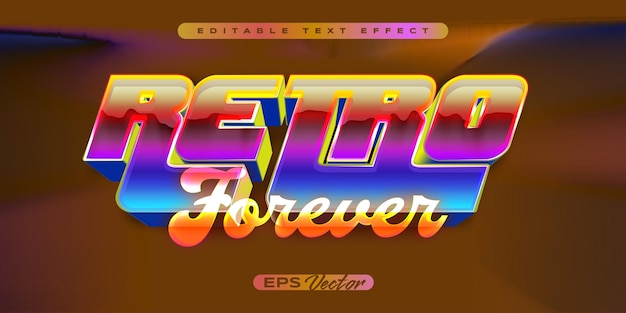 Editable text effect retro forever