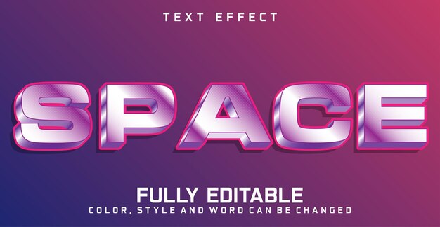 Editable text effect Space text style theme