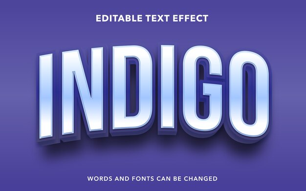 Editable text effect style for indigo