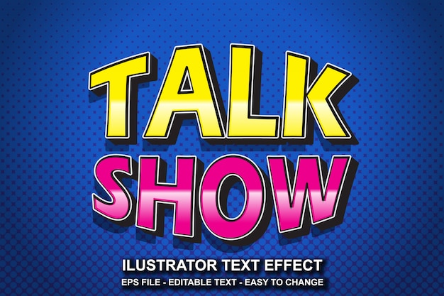 editable text effect talk show style