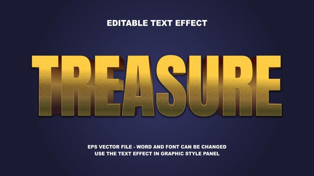 Editable Text Effect Treasure 3D Vector Template